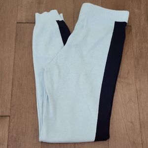 Vintage Fashion Nova Light Blue Knit Joggers with navy Stripe